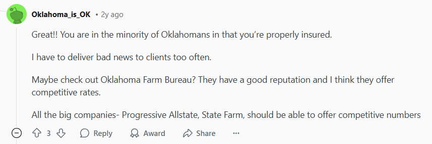 Social Media Post: best Tulsa, OK auto insurance