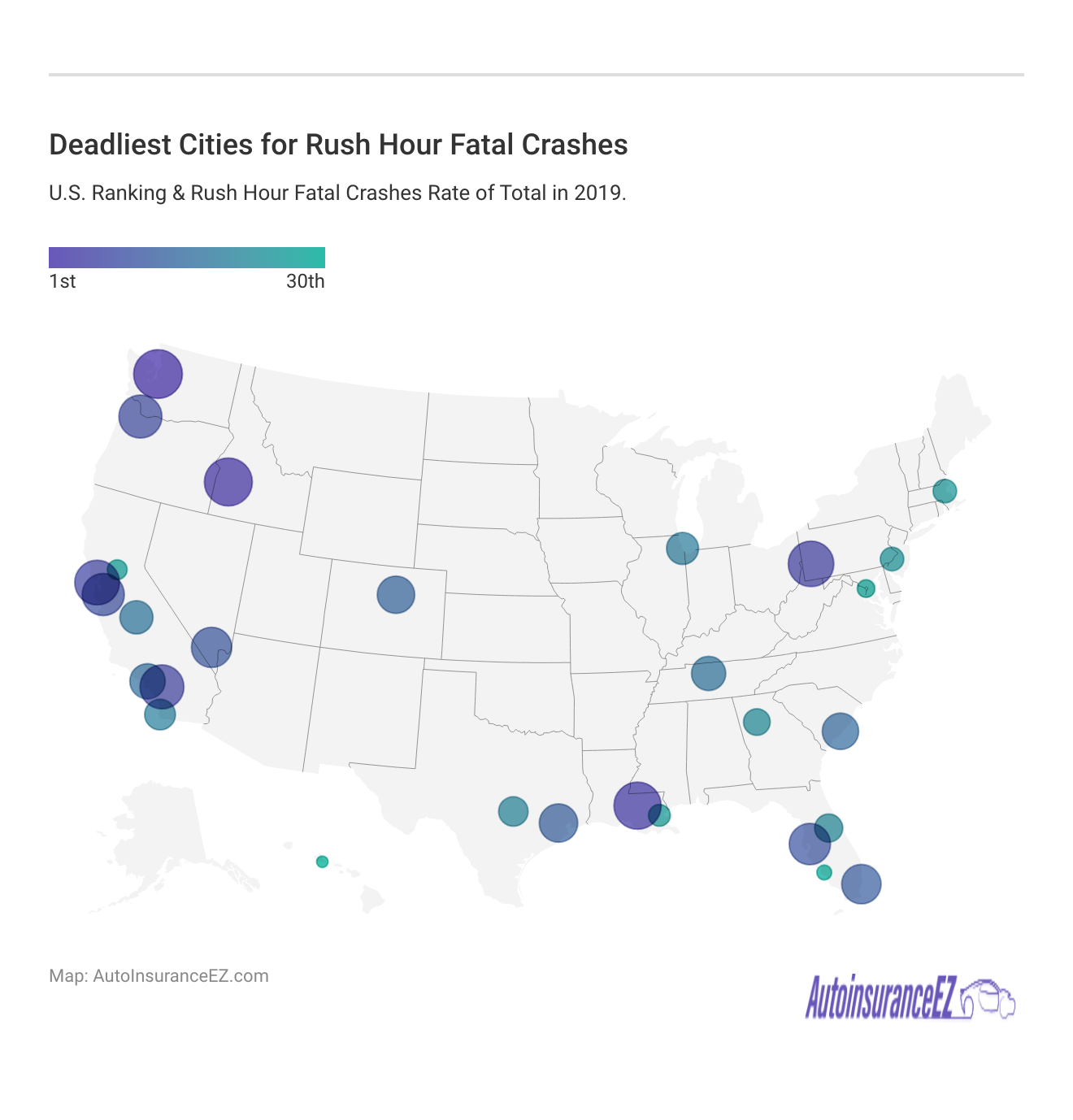 <h3>Deadliest Cities for Rush Hour Fatal Crashes</h3> <h3>Deadliest Cities for Rush Hour Fatal Crashes</h3>