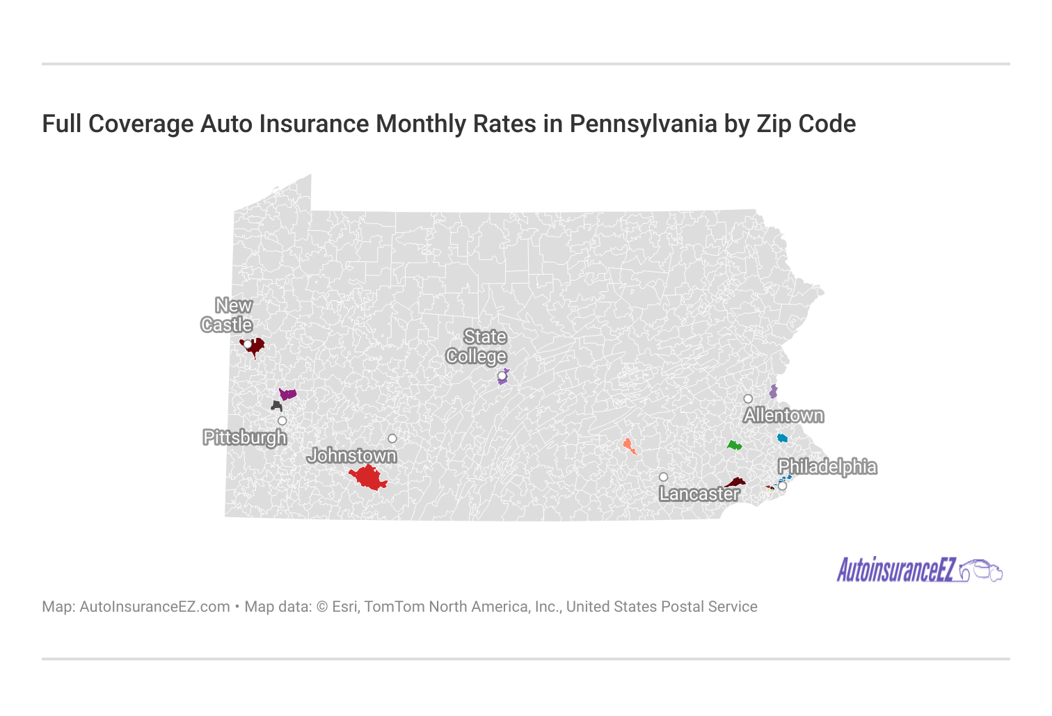 <h3>Full Coverage Auto Insurance Monthly Rates in Pennsylvania by Zip Code</h3> <h3>Full Coverage Auto Insurance Monthly Rates in Pennsylvania by Zip Code</h3>